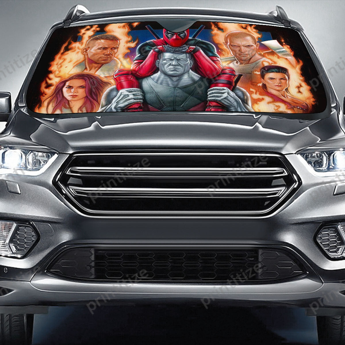 DP Car Sun Shade DP All Characters Graphic Winshield Sun Shade Colorful