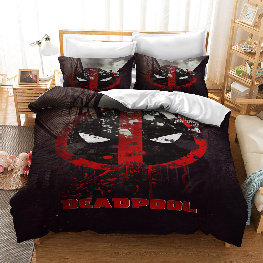 DP Bedding Set DP Symbol Name Grunge Pattern Duvet Covers Red Black Unique Gift