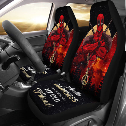 DP Car Seat Covers DP Hello Darkness My Old Friend Seat Covers Red Black