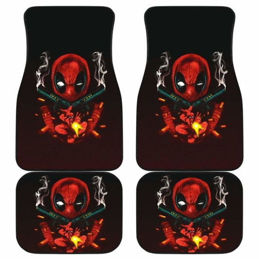 MV Car Floor Mats MV Chibi Cute Deadpool Cool Pose Graphic Car Mats