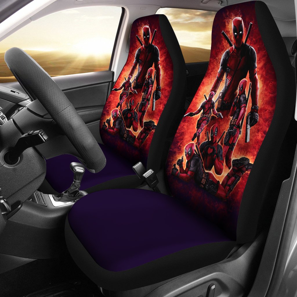 DP Car Seat Covers MV Anti-Hero DP Fighting Scenes Pattern Seat Covers Red