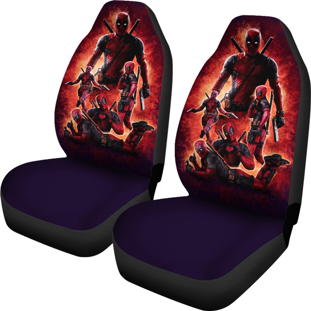 DP Car Seat Covers MV Anti-Hero DP Fighting Scenes Pattern Seat Covers Red