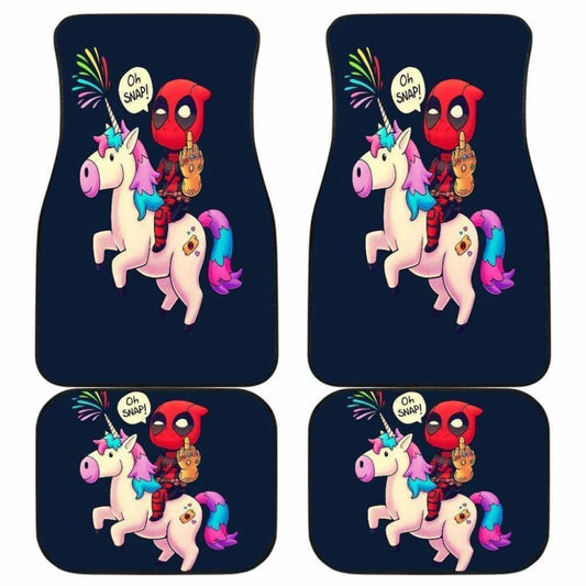 MV Car Floor Mats Cartoon Deadpool Unicorn Chibi Funny Car Mats
