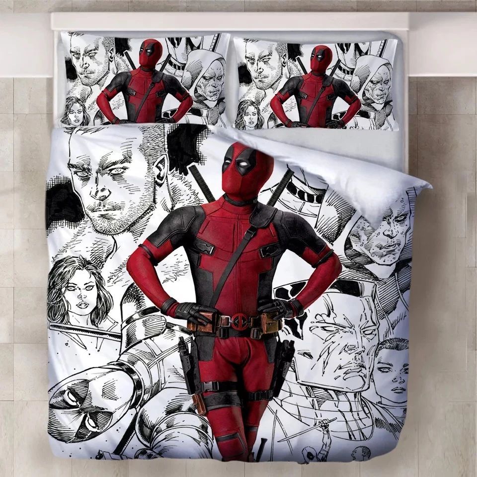 DP Bedding Set DP X Men Comic Pattern Duvet Covers Red White Unique Gift