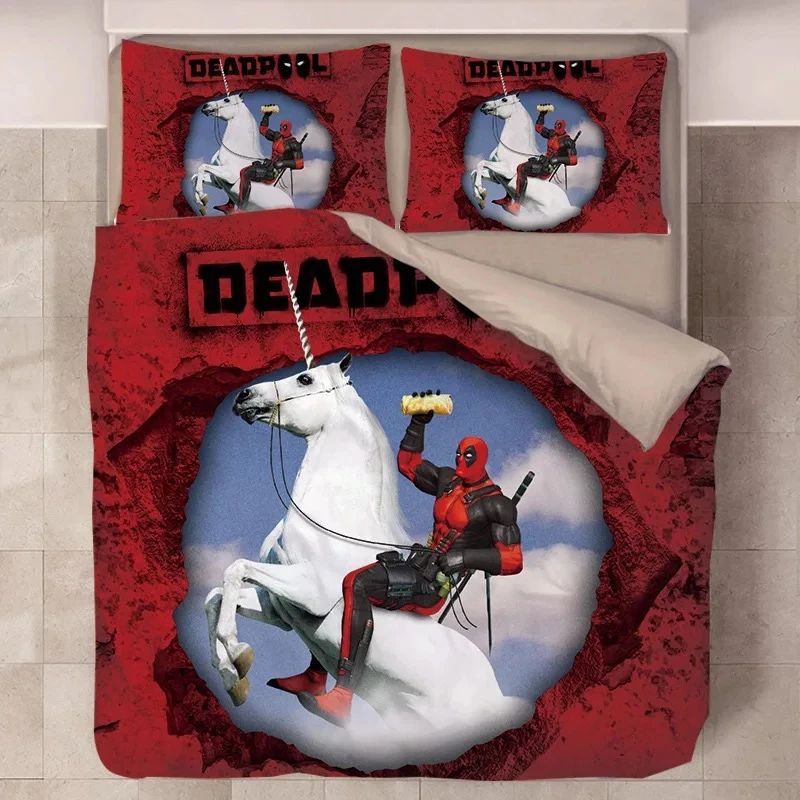 DP Bedding Set DP Riing A Unicorn Graphic Duvet Covers Red Unique Gift