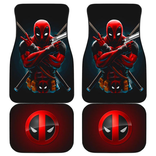 MV Car Floor Mats MV Deadpool Cool Pose Symbol Car Mats