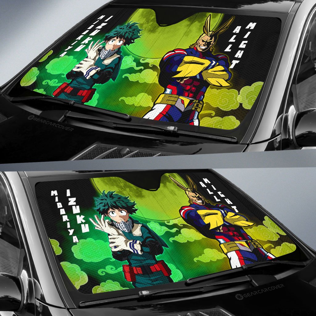 Deku And All Might Car Sunshade Custom Car Accessories