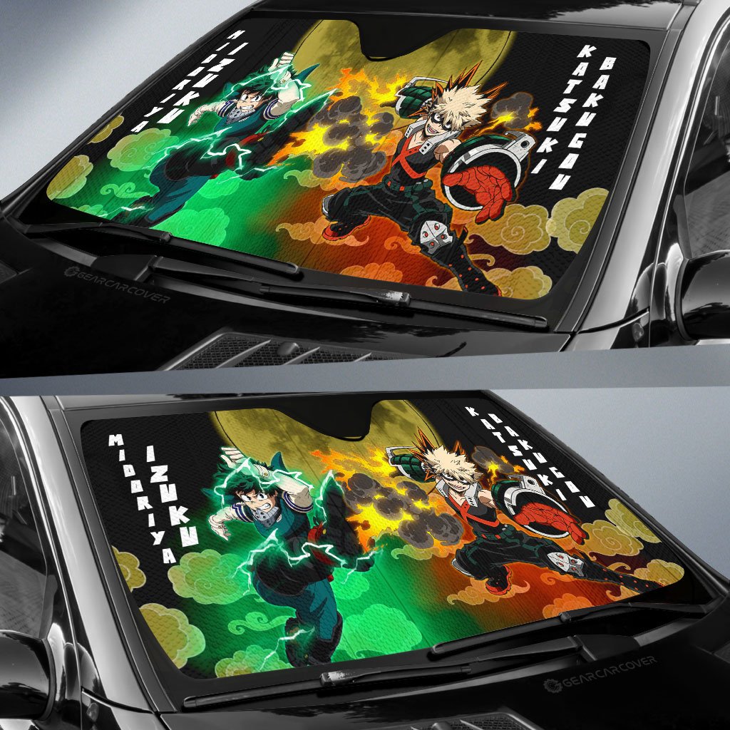 Deku And Bakugo Car Sunshade Custom Car Accessories