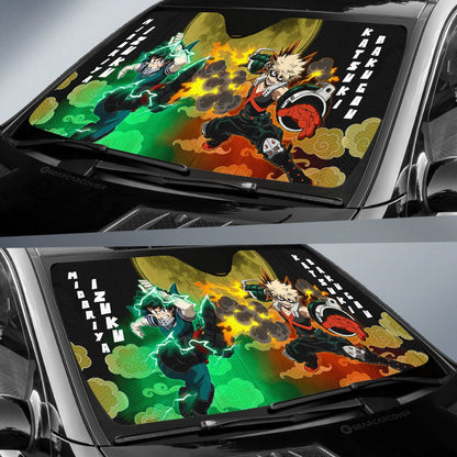 Deku And Bakugo Car Sunshade Custom Car Accessories