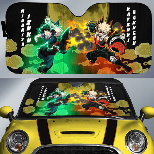 My Hero Academia Car Sun Shade Deku And Bakugo Heroes Characters Winshield Sun Shade Colorful