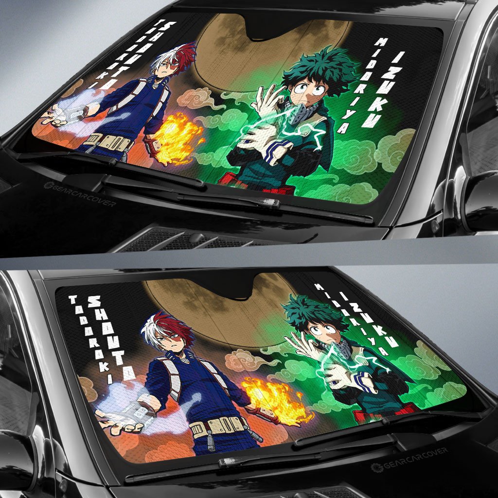 Deku And Shouto Car Sunshade Custom Car Accessories