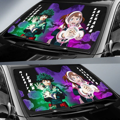 Deku And Uraraka Car Sunshade Custom Car Accessories