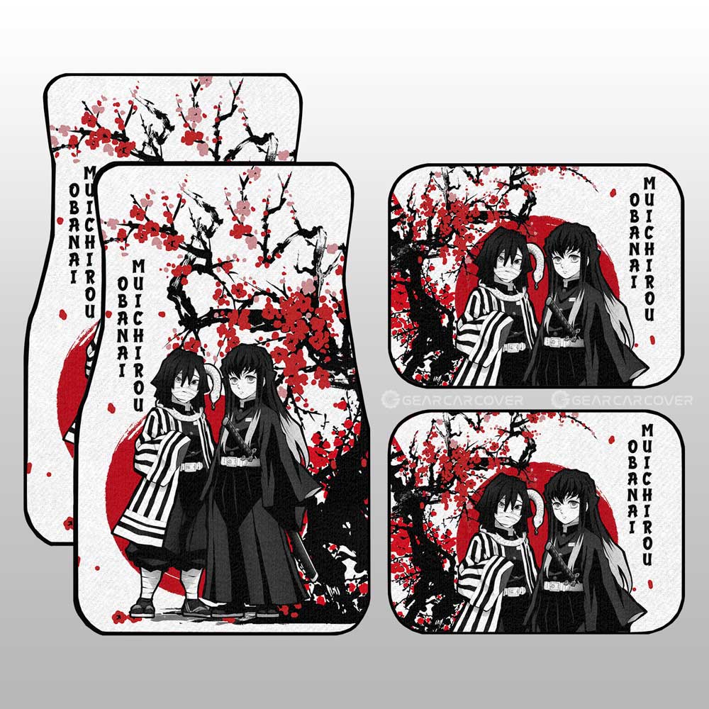 Demon Slayer Car Mats Demon Slayer Anime Car Floor Mats Obanai and Muichiro Mix Car Floor Mats