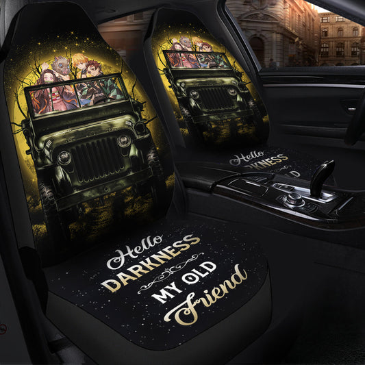 Demon Slayer Ride Jeep Funny Anime Moonlight Halloween Car Seat Covers