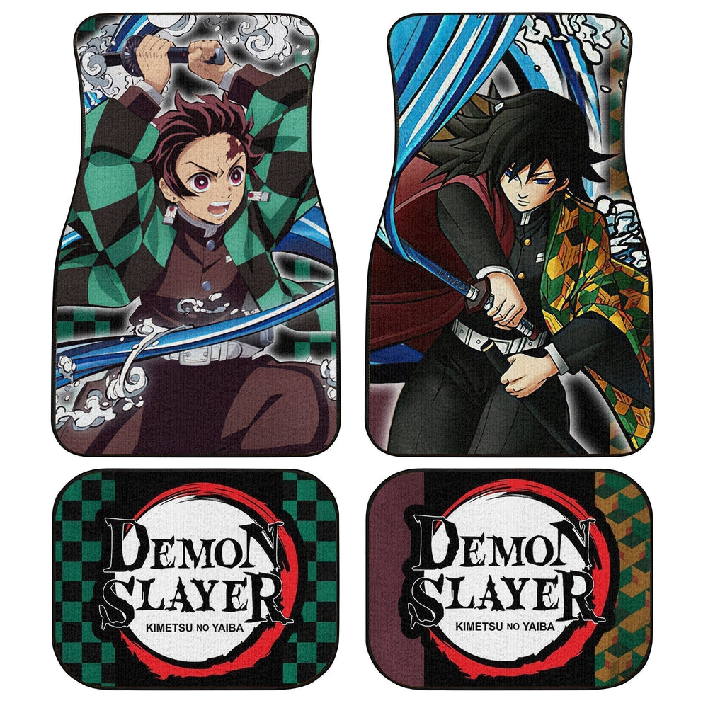 Demon Slayer Car Mats Demon Slayer Tanjiro And Giyuu Car Floor Mats Water Breathing Demon Slayer Car Floor Mats