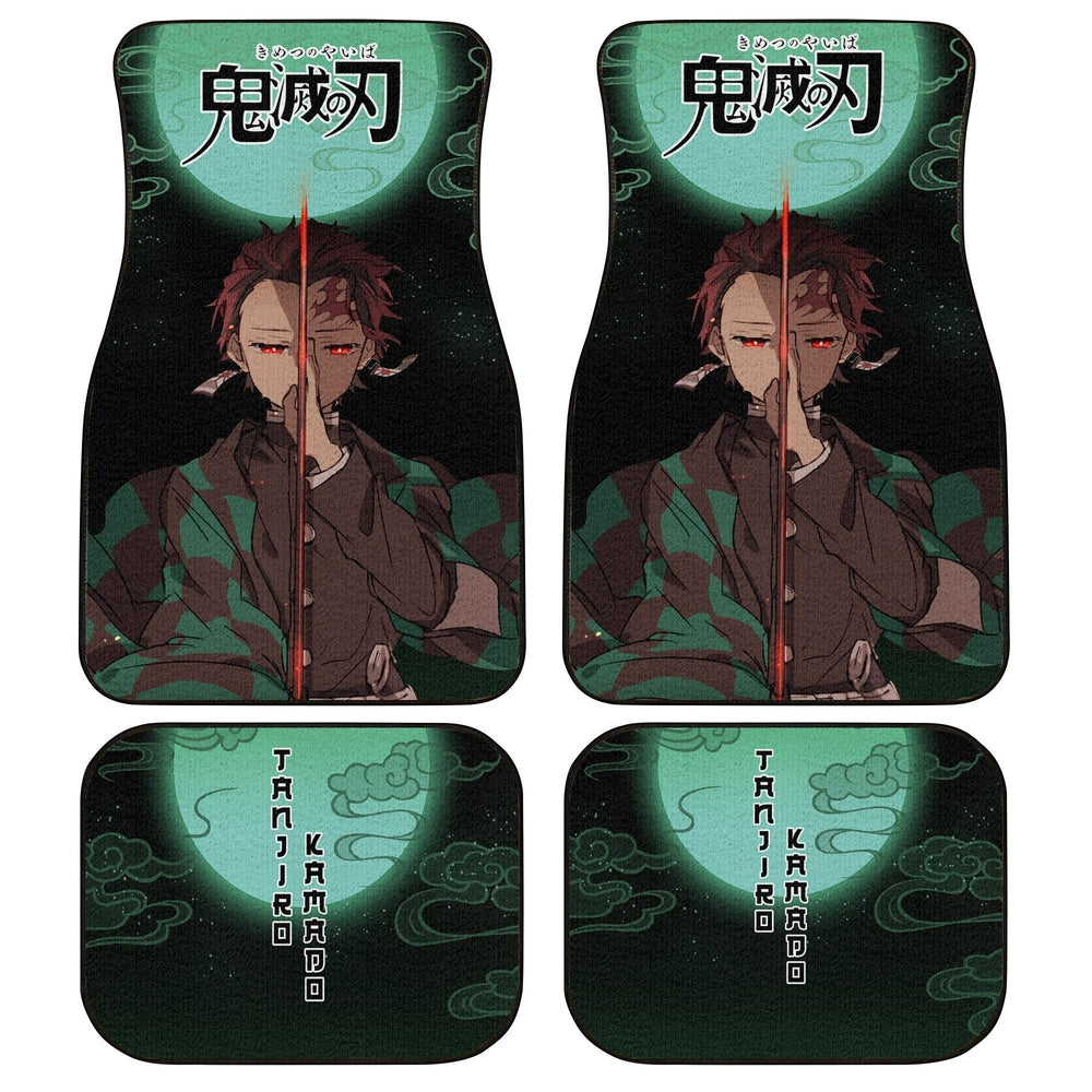 Demon Slayer Car Mats Demon Slayer Tanjiro Car Floor Mats Under Moonlight Demon Slayer Car Floor Mats