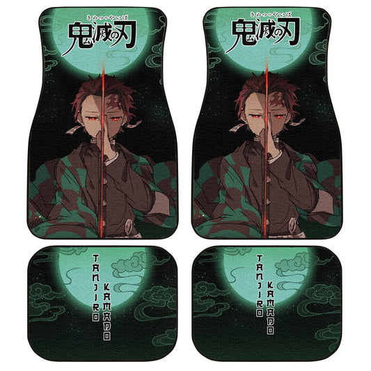 Demon Slayer Car Mats Demon Slayer Tanjiro Car Floor Mats Under Moonlight Demon Slayer Car Floor Mats