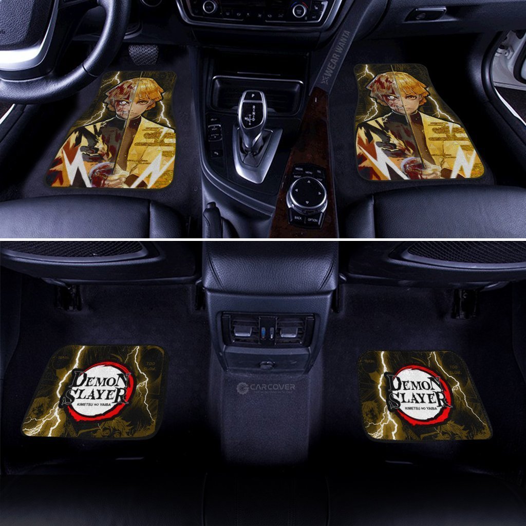 Demon Slayer Car Mats Demon Slayer Zenitsu Car Floor Mats Face Demon Slayer Car Floor Mats