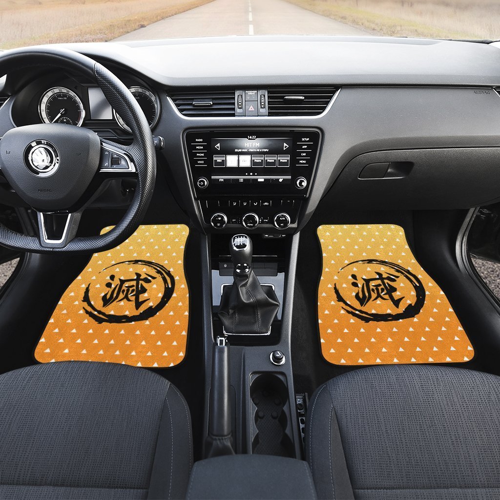 Demon Slayer Car Mats Demon Slayer Zenitsu Uniform Car Floor Mats Demon Slayer Car Floor Mats