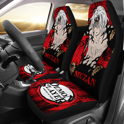 Demon Slayer Car Seat Covers Demon Slayer Muzan Final Form Seat Covers Red