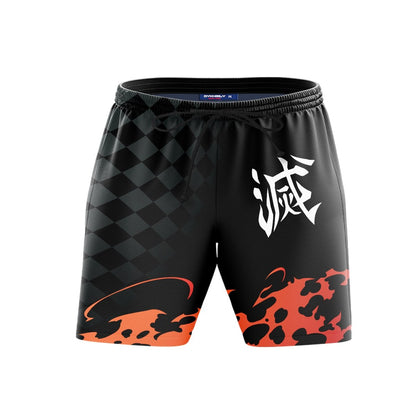 Demon Slayer Shorts Demon Slayer Corps Symbol Beach Shorts Black Orange