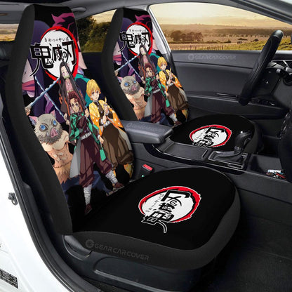 Demon Slayer Car Seat Covers Demon Slayer Tanjiro Team Members Seat Covers Black