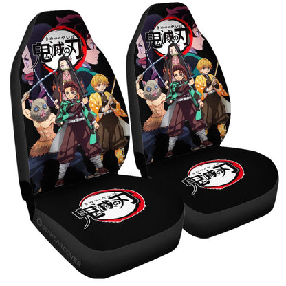 Demon Slayer Car Seat Covers Demon Slayer Tanjiro Team Members Seat Covers Black