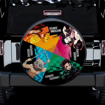 Demon Slayer Spare Tire Cover Demon Slayer Team Member Graphic Tire Covers Colorful