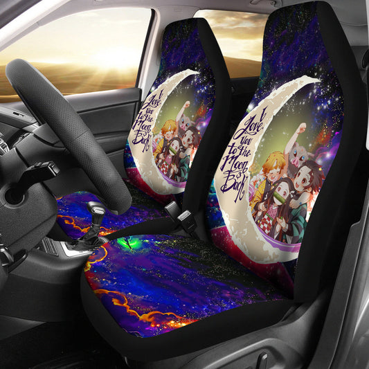 Demon Slayer Car Seat Covers Demond Slayer Team Love You To The Moon Seat Covers Colorful