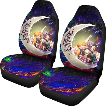 Demon Slayer Car Seat Covers Demond Slayer Team Love You To The Moon Seat Covers Colorful