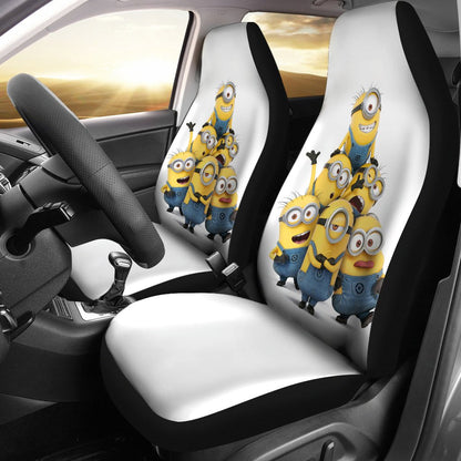 Minions Car Seat Covers Minions Stack All Up Seat Covers White Yellow