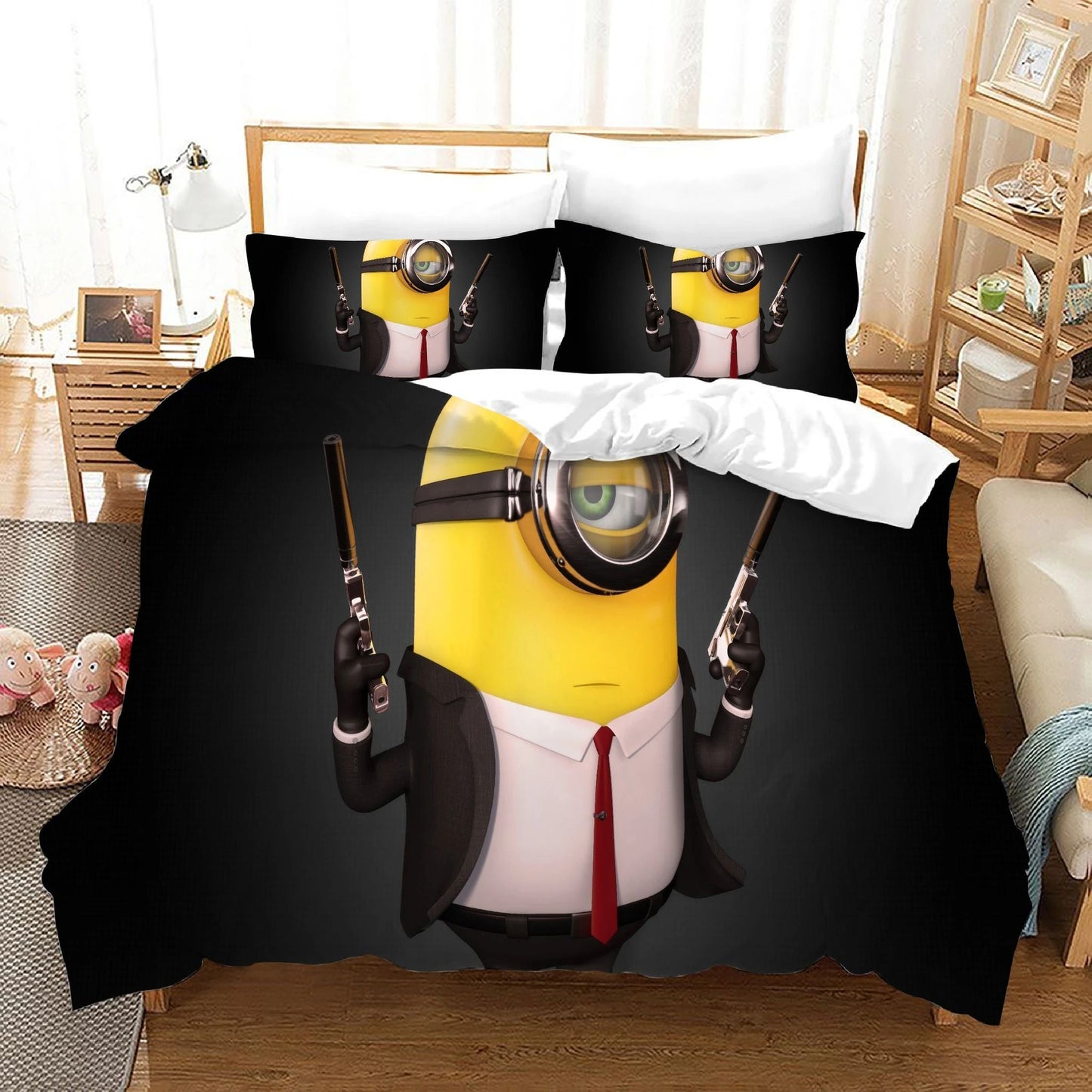 Minions Bedding Set Minions As Super Spy Suit Duvet Covers Black Unique Gift