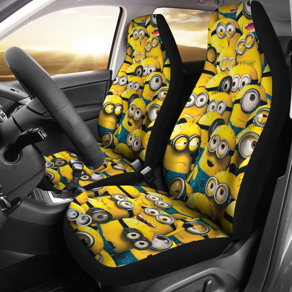 Minions Car Seat Covers Despicable Me All Minions Pattern Seat Covers Yellow Blue