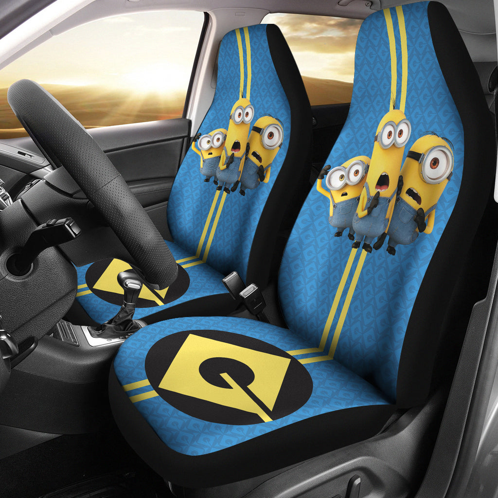 Minions Car Seat Covers Minions Despicable Me Gru Symbol Pattern Seat Covers Yellow Blue