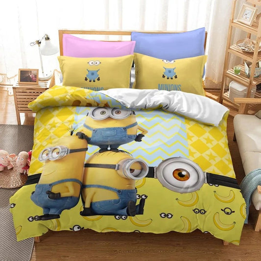 Minions Bedding Set Bob Stuart Kevin Minions Graphic Duvet Covers Yellow Unique Gift