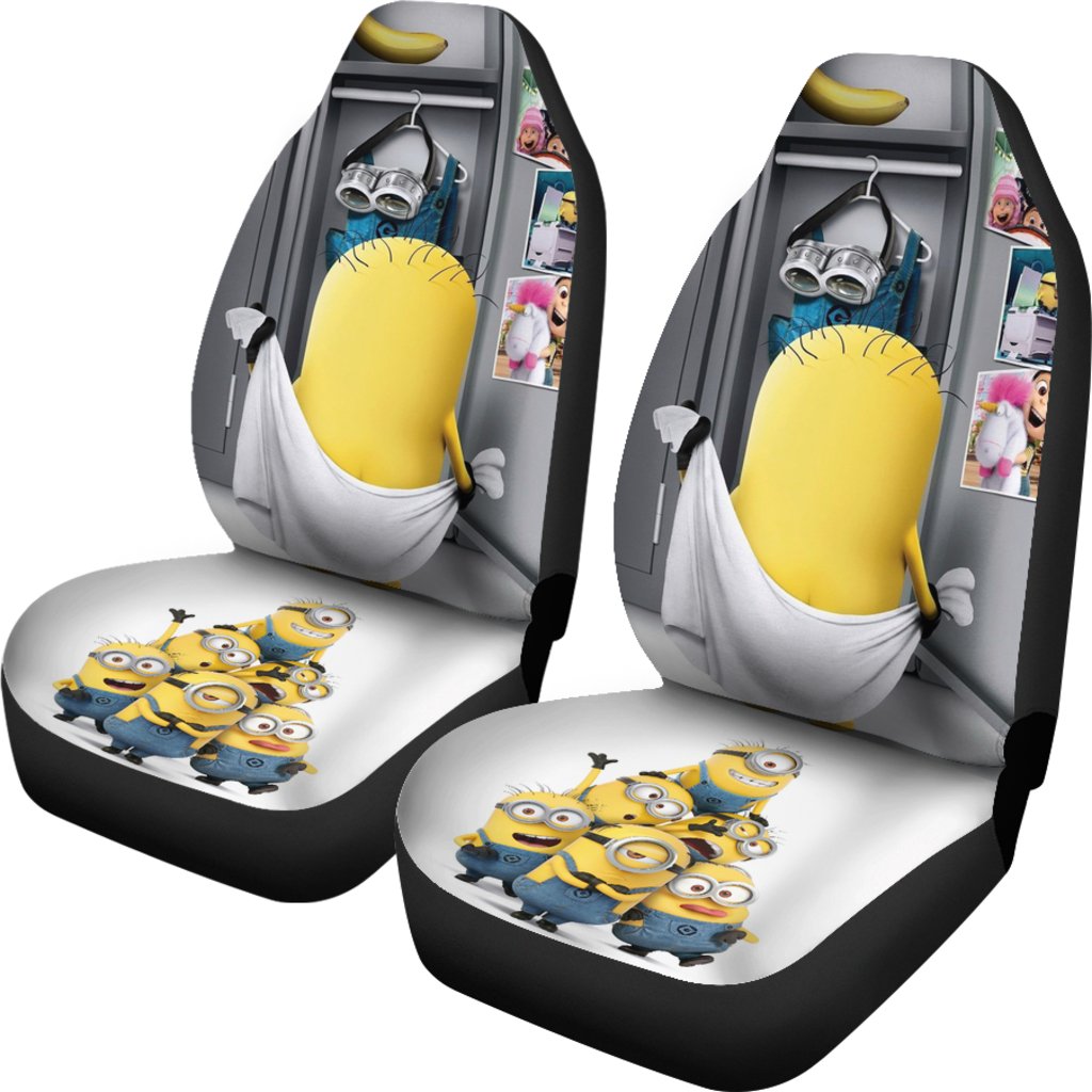 Minions Car Seat Covers Minion With Locket Stack Up Seat Covers Colorful