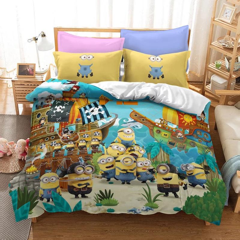 Minions Bedding Set Minions As Pirates Graphic Duvet Covers Colorful Unique Gift