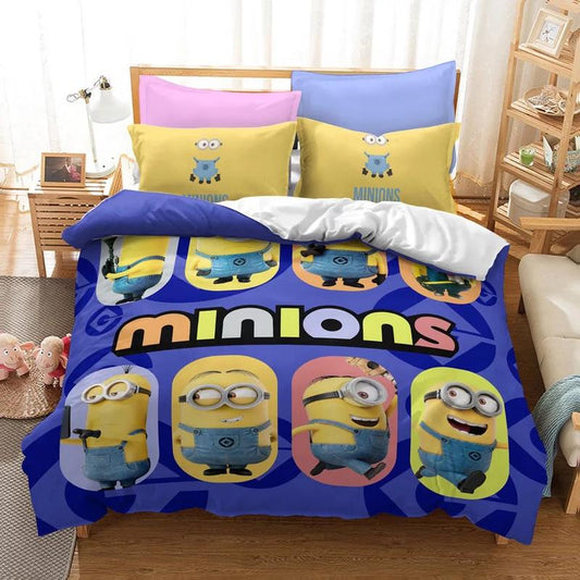 Minions Bedding Set All Minions Characters Pattern Duvet Covers Colorful Unique Gift