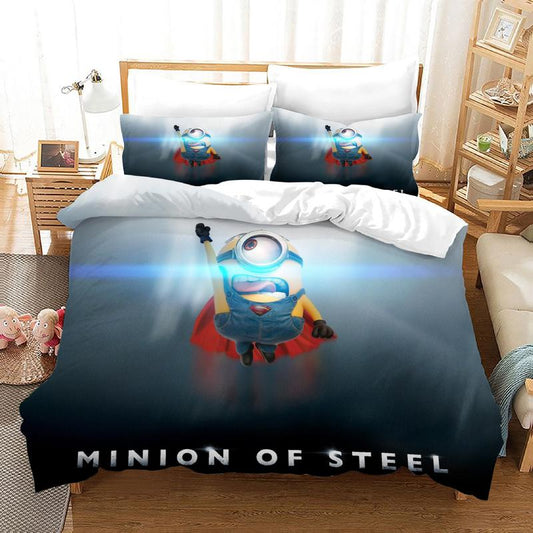 Minions Bedding Set Despicable Me Minion Of Steel Duvet Covers Gray Unique Gift