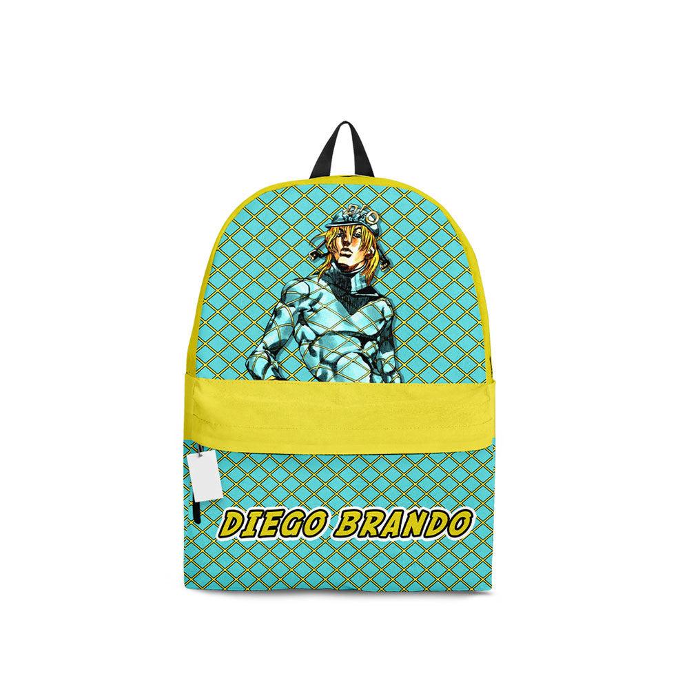 Jojo’s Bizarre Adventure Backpack Jojo’s Bizarre Adventure Diego Brando Graphic Backpacks Yellow Blue