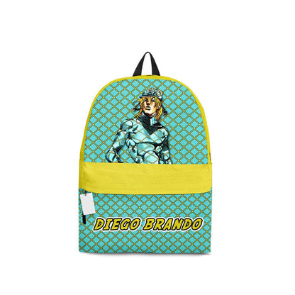 Jojo’s Bizarre Adventure Backpack Jojo’s Bizarre Adventure Diego Brando Graphic Backpacks Yellow Blue
