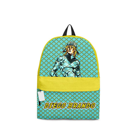 Jojo’s Bizarre Adventure Backpack Jojo’s Bizarre Adventure Diego Brando Graphic Backpacks Yellow Blue