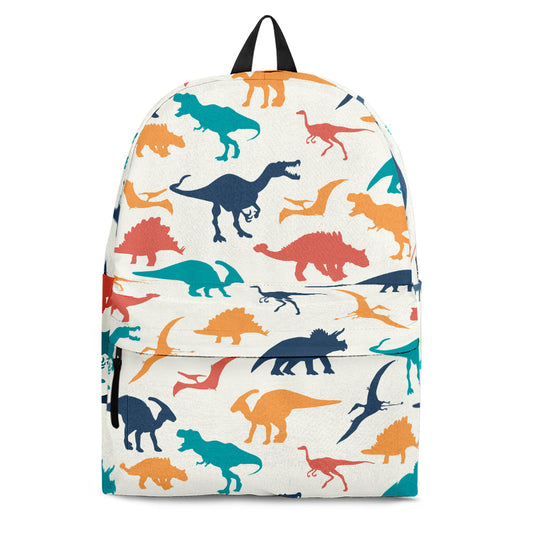 Dinosaur Backpack Dinosaur Leaf Flora Drawing Pattern Backpacks Colorful