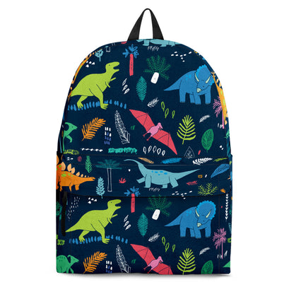 Dinosaur Backpack Dinosaur Flower Leaf Pattern Backpacks Green