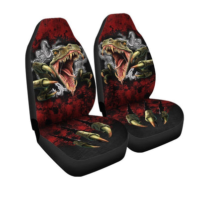 Dinosaur Car Seat Covers Dinosaur Raptor Tearing The Wall Seat Covers Red