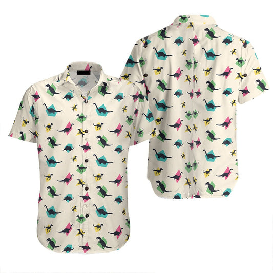 Dinosaur Hawaii Shirt All Types Of Dinosaur Silhouette Pattern Hawaiian Shirt Colorful Unisex