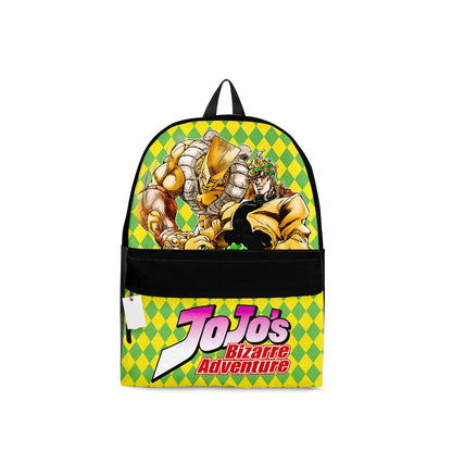 Jojo’s Bizarre Adventure Backpack Jojo’s Bizarre Adventure Dio Brando Graphic Backpacks Black Green