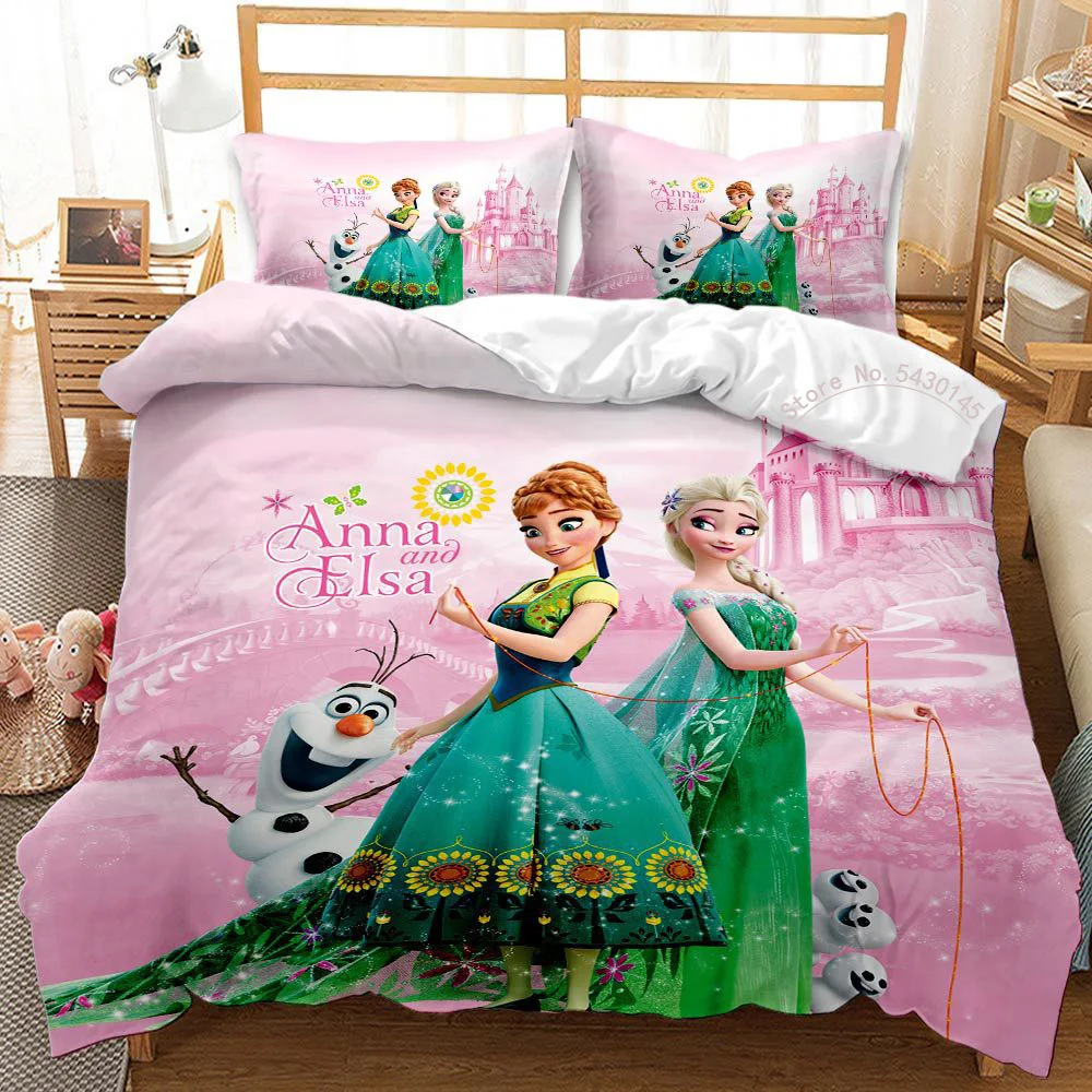 Frozen Bedding Set Elsa Anna And Olaf Graphic Duvet Covers Colorful Unique Gift