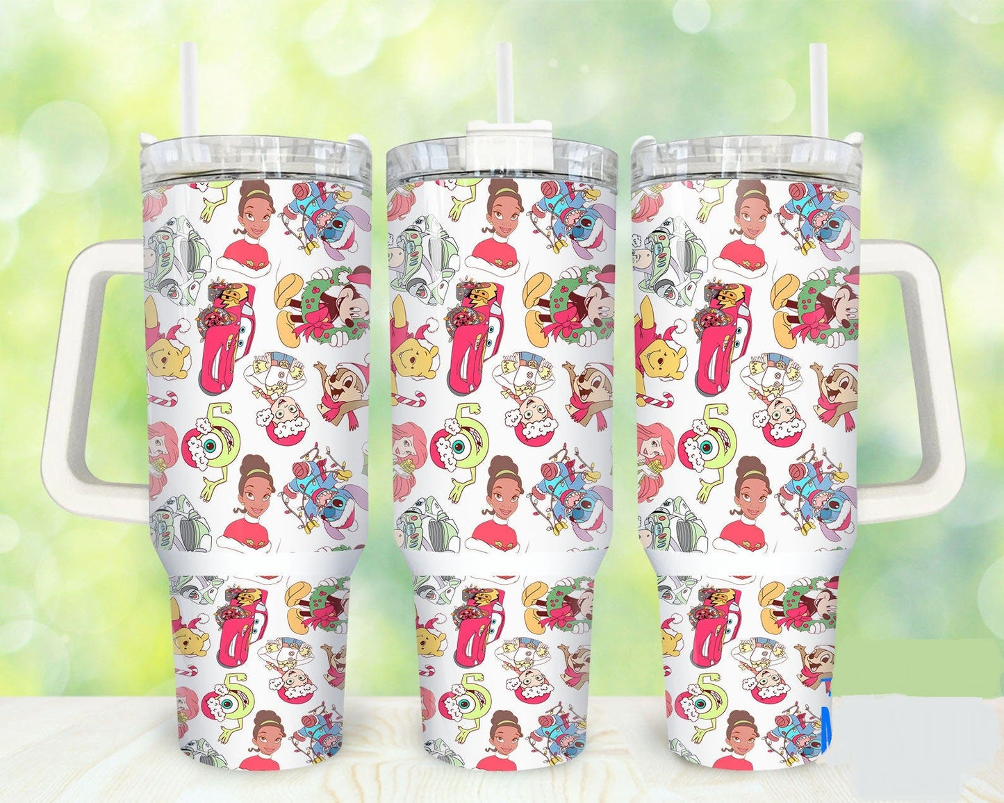 DN 40 Oz Tumbler DN Characters Christmas Pattern Tumbler 40 Oz Colorful