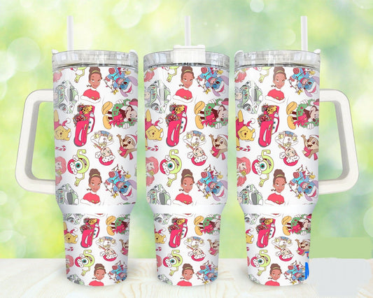 DN 40 Oz Tumbler DN Characters Christmas Pattern Tumbler 40 Oz Colorful